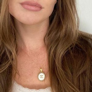 CHANEL Gold and White Necklace